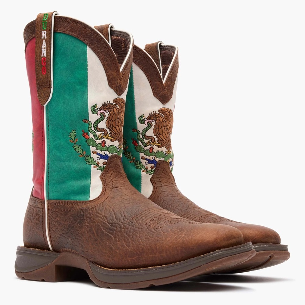 Rebel By Durango DDB0430 Men's Mexico Flag Western Boots, Size 10
